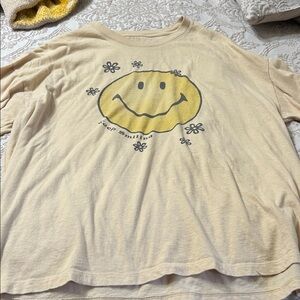 American Eagle Outfitters Beige Crewneck Tee